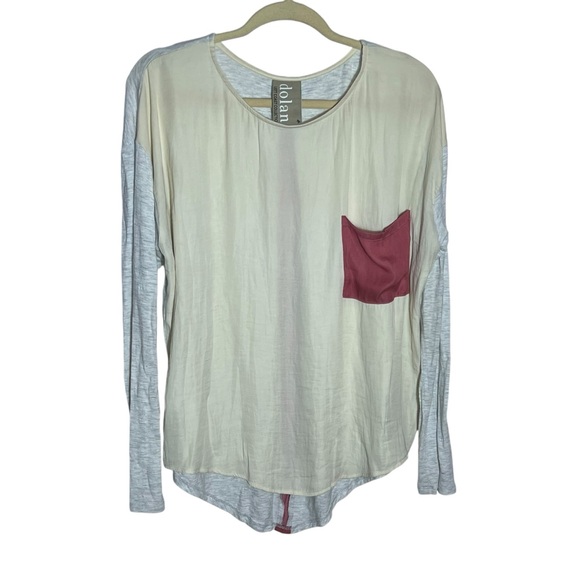 Left Coast by Dolan Color Block Pocket Long Sleeve Shirt, Size Medium - Picture 1 of 7